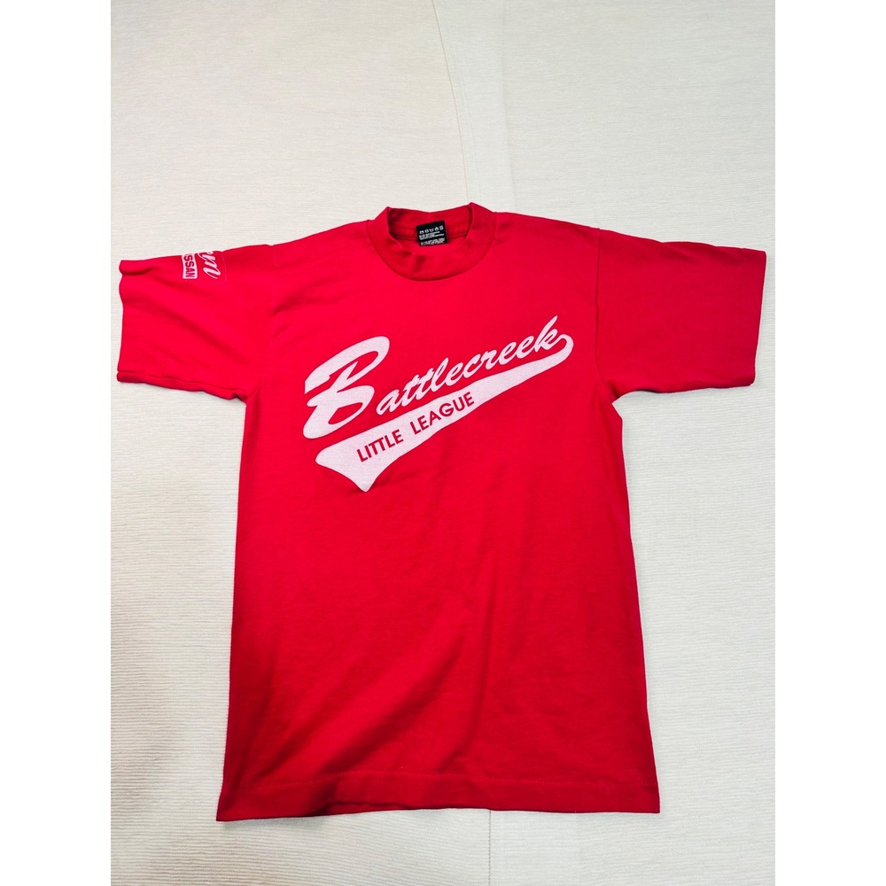 Vintage Fruit of the Loom Best Battlecreek Little League Red T-Shirt Small USA